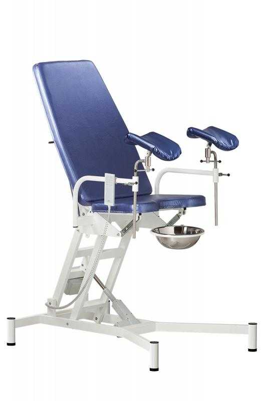 Кресло гинекологическое КГэ-410-МСК с электрической регулировкой высоты, регулировкой спинки пневмоприводом, механической регулировкой сидения (код МСК-410)